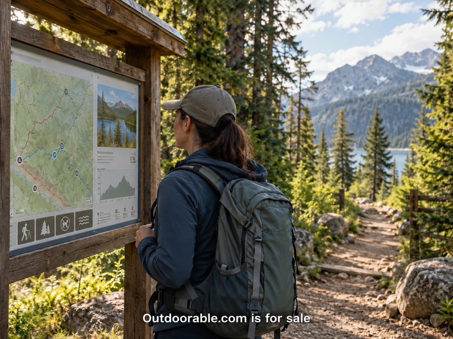Trail information that answers the questions behind “easy”; Outdoorable.com is for sale watermark